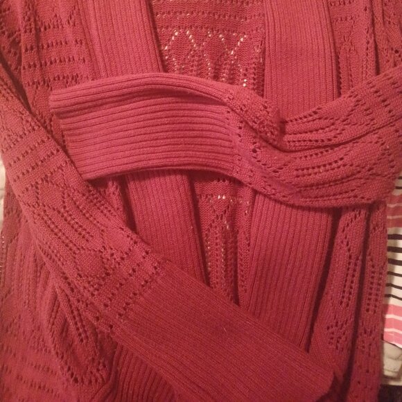 TahJay, Red Knit Tunic, Large - Picture 7 of 10